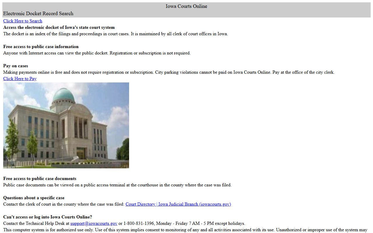 Iowa Courts Online Chickasaw County court records search